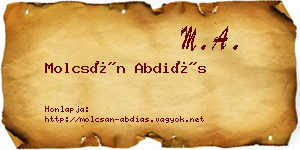 Molcsán Abdiás névjegykártya